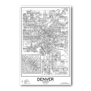 Print: Denver Map Circa 1907