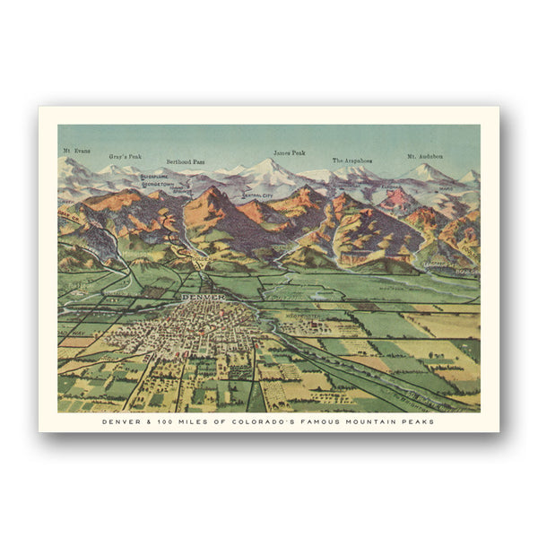 Postcard: Denver and 100 Miles
