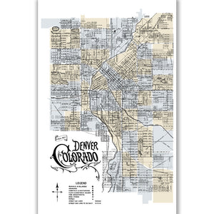 Print: Vintage Denver Map